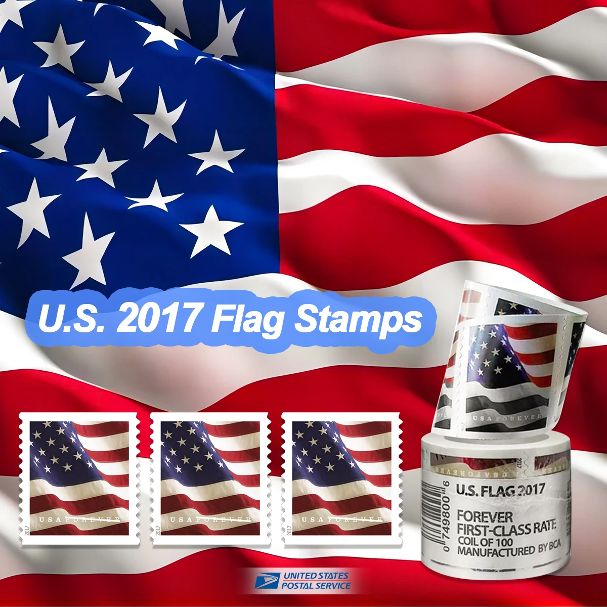 2017 Flag 50 Rolls - Forever Stamps