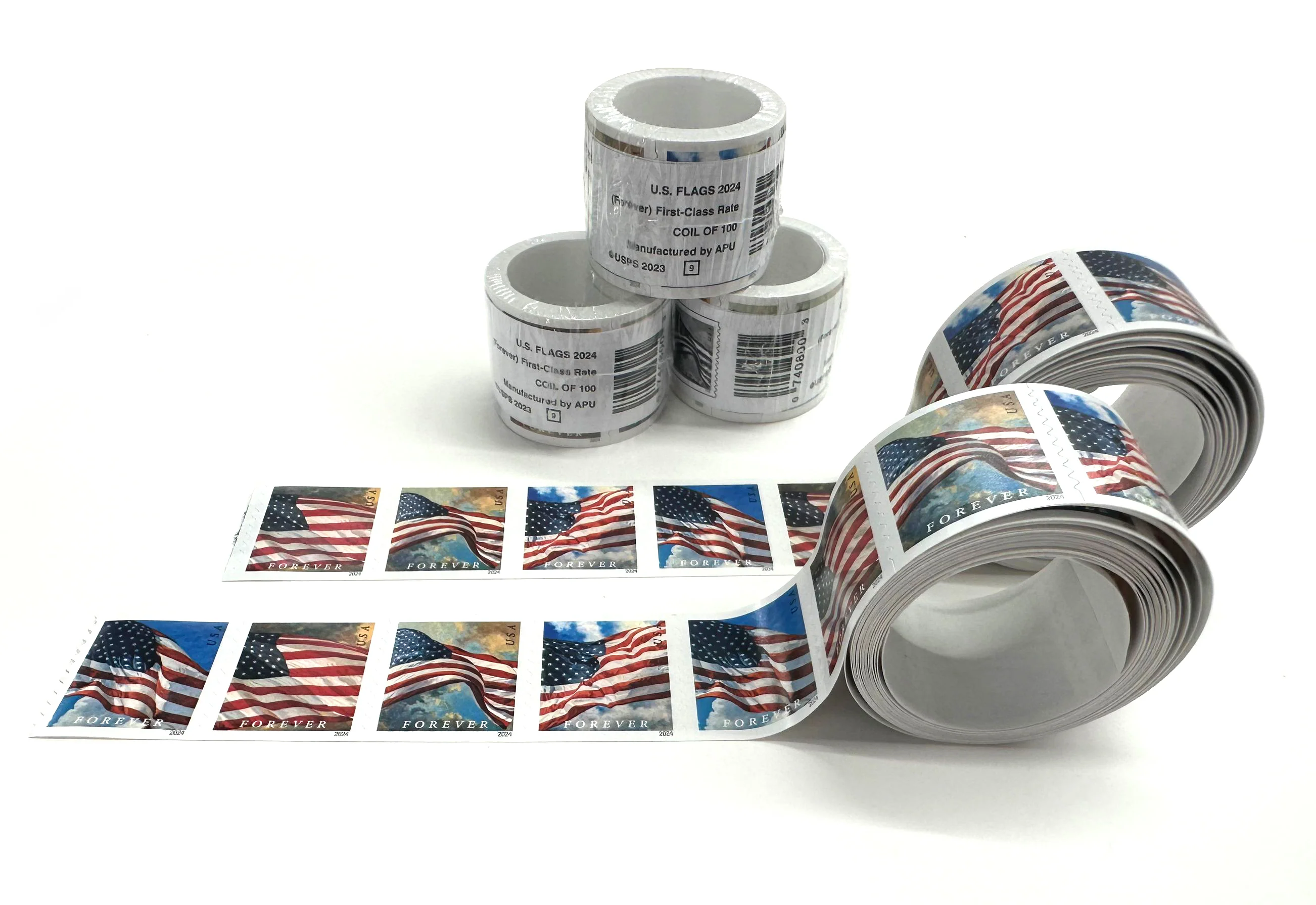 2024 U.S. Flags Stamps 10 rolls | Tool Stamps US Postage Stamps